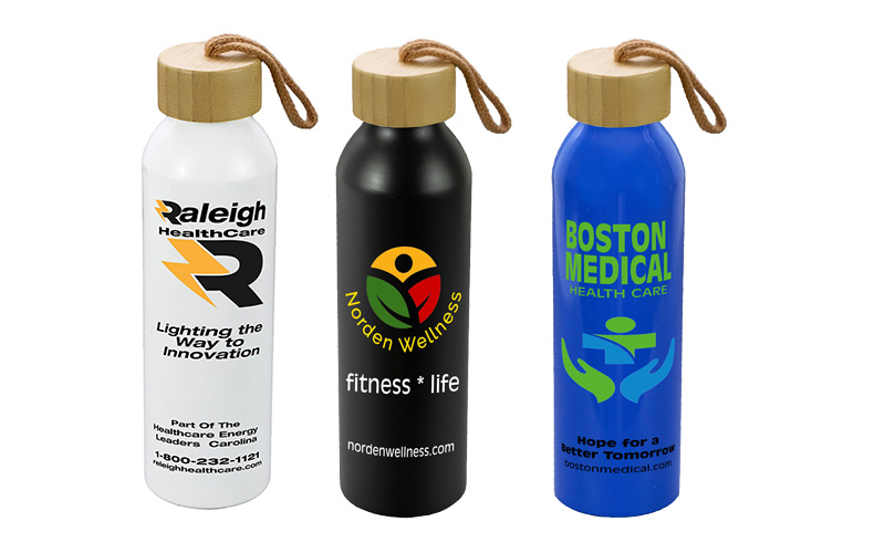22oz Recycled Aluminum Bottle With a Bamboo Lid